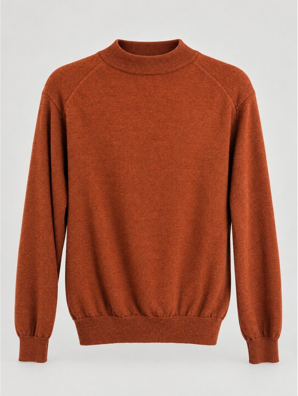 Neiman Marcus Men’s M Rust 100% Merino Wool Mock Neck Sweater Italy